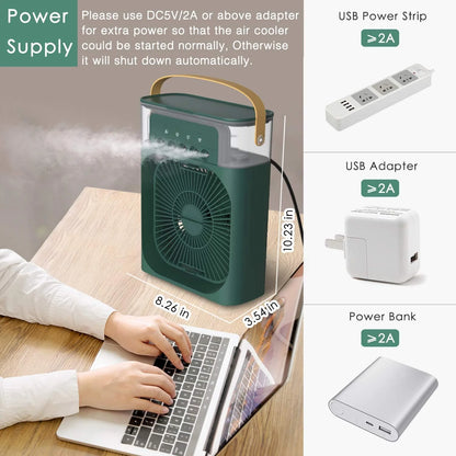 10 Inche Portable Air Conditioner Fan: Usb Electric Fan With Led Night Light