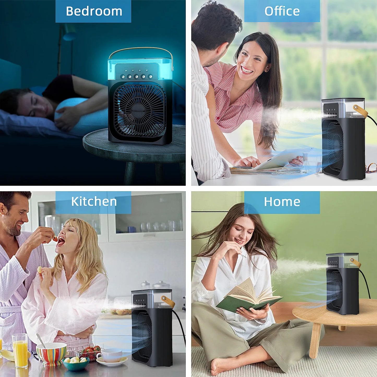 10 Inche Portable Air Conditioner Fan: Usb Electric Fan With Led Night Light