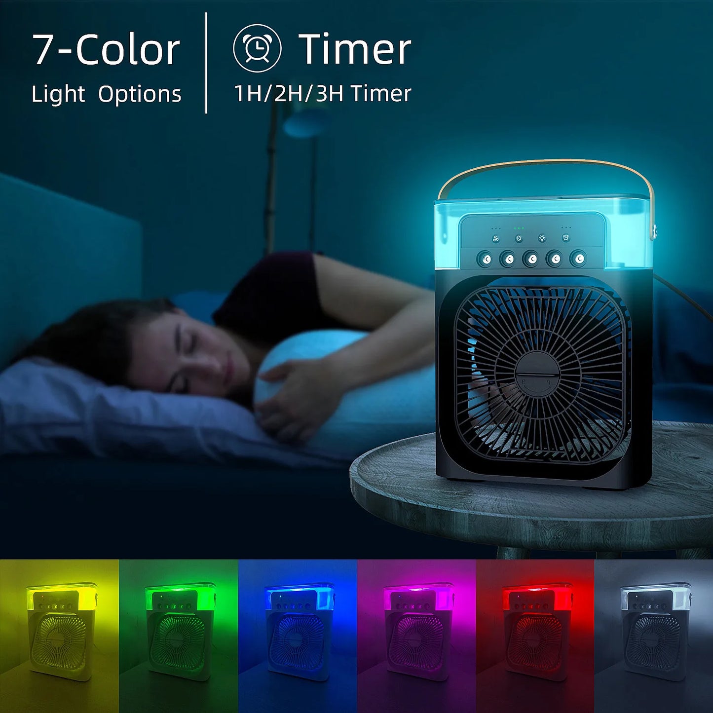 10 Inche Portable Air Conditioner Fan: Usb Electric Fan With Led Night Light